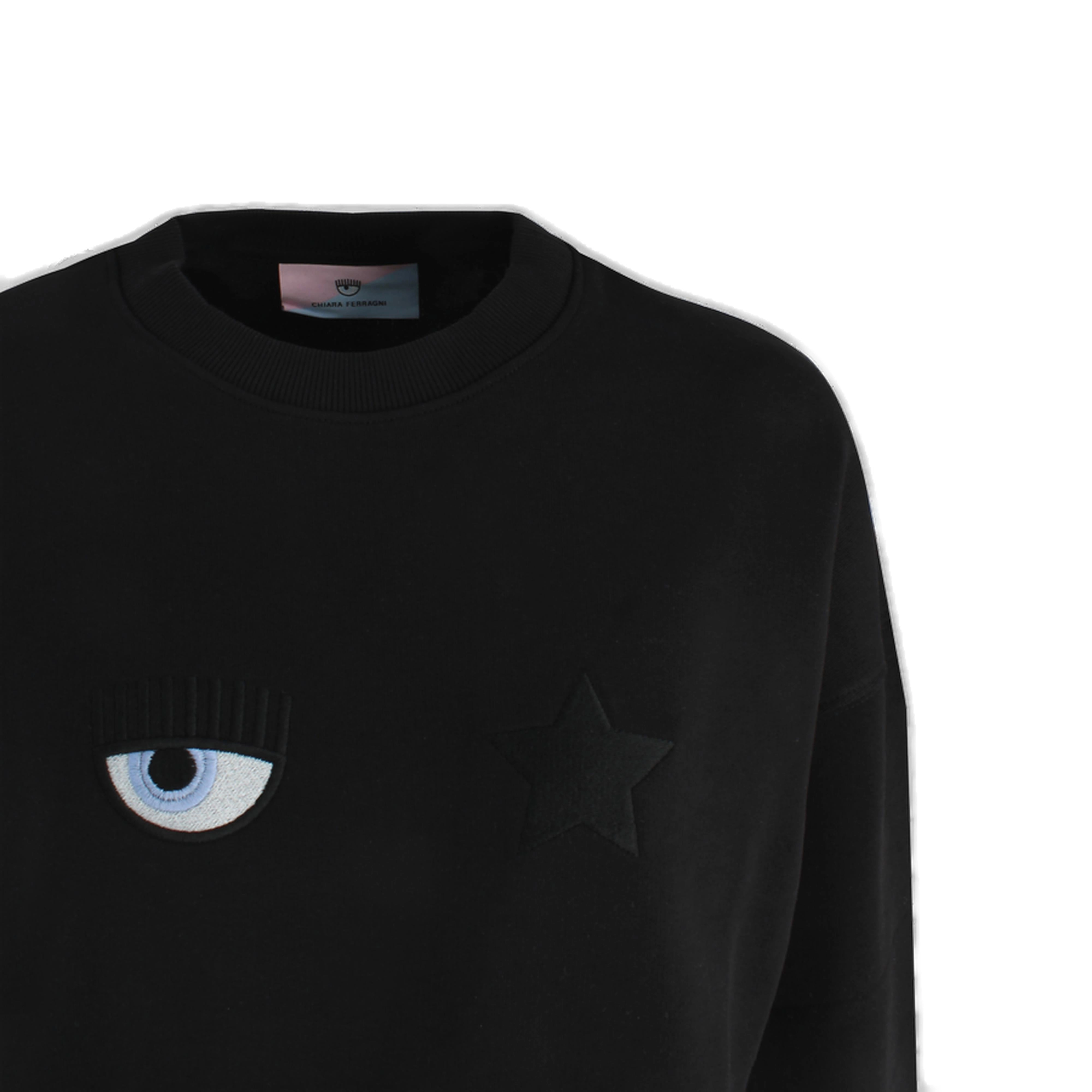 Chiara Ferragni Eye Embroidered Crewneck Sweatshirt
