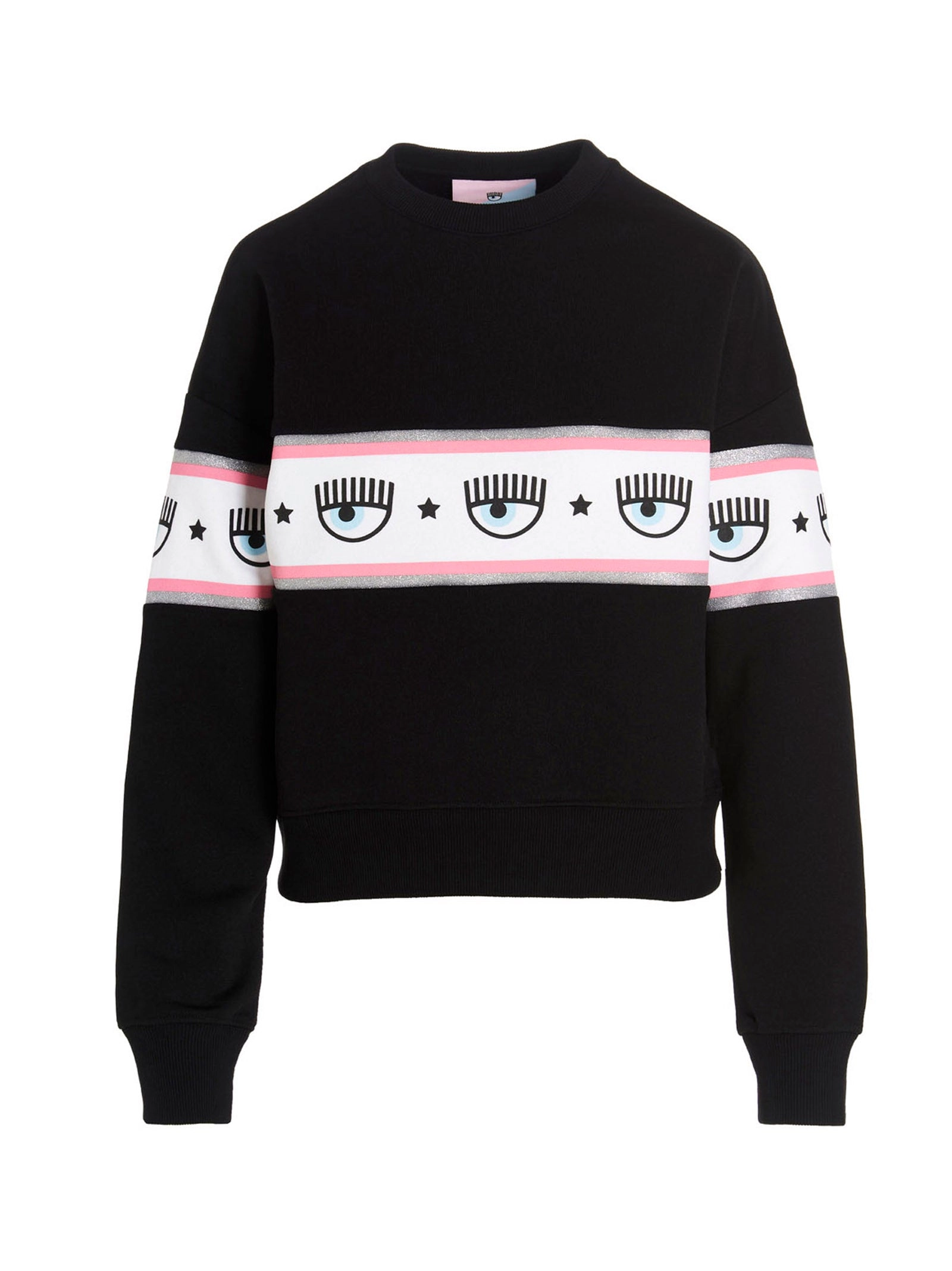 Chiara Ferragni Glitter Logo-Taped Crewneck Sweatshirt