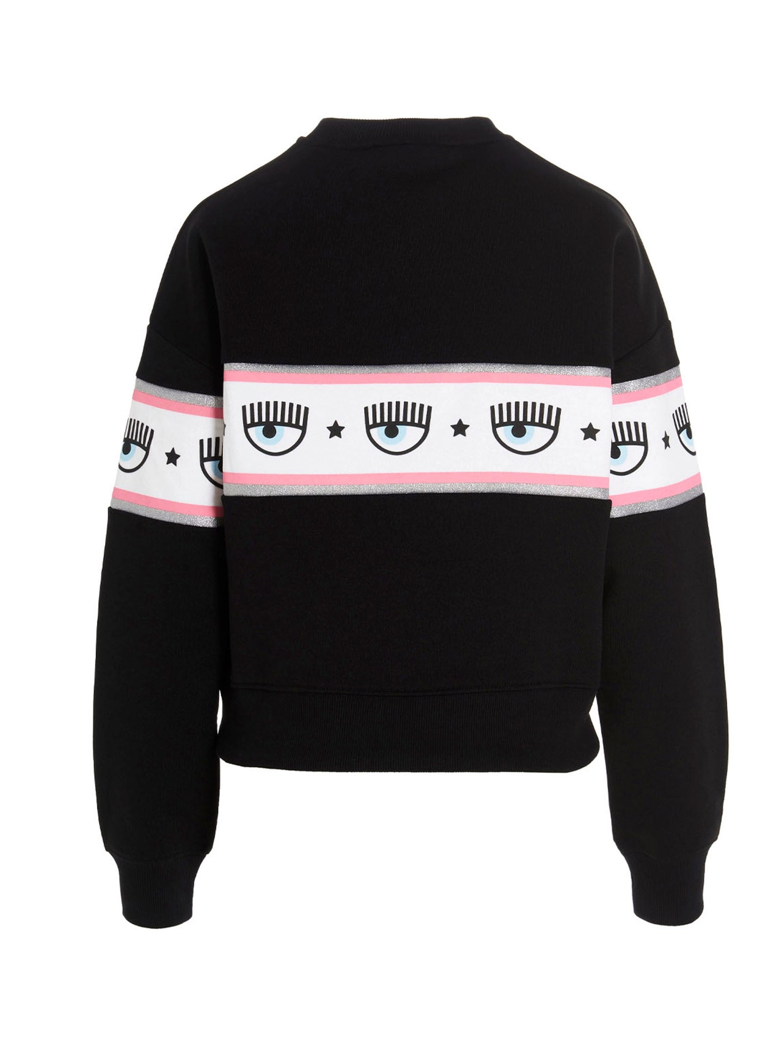 Chiara Ferragni Glitter Logo-Taped Crewneck Sweatshirt