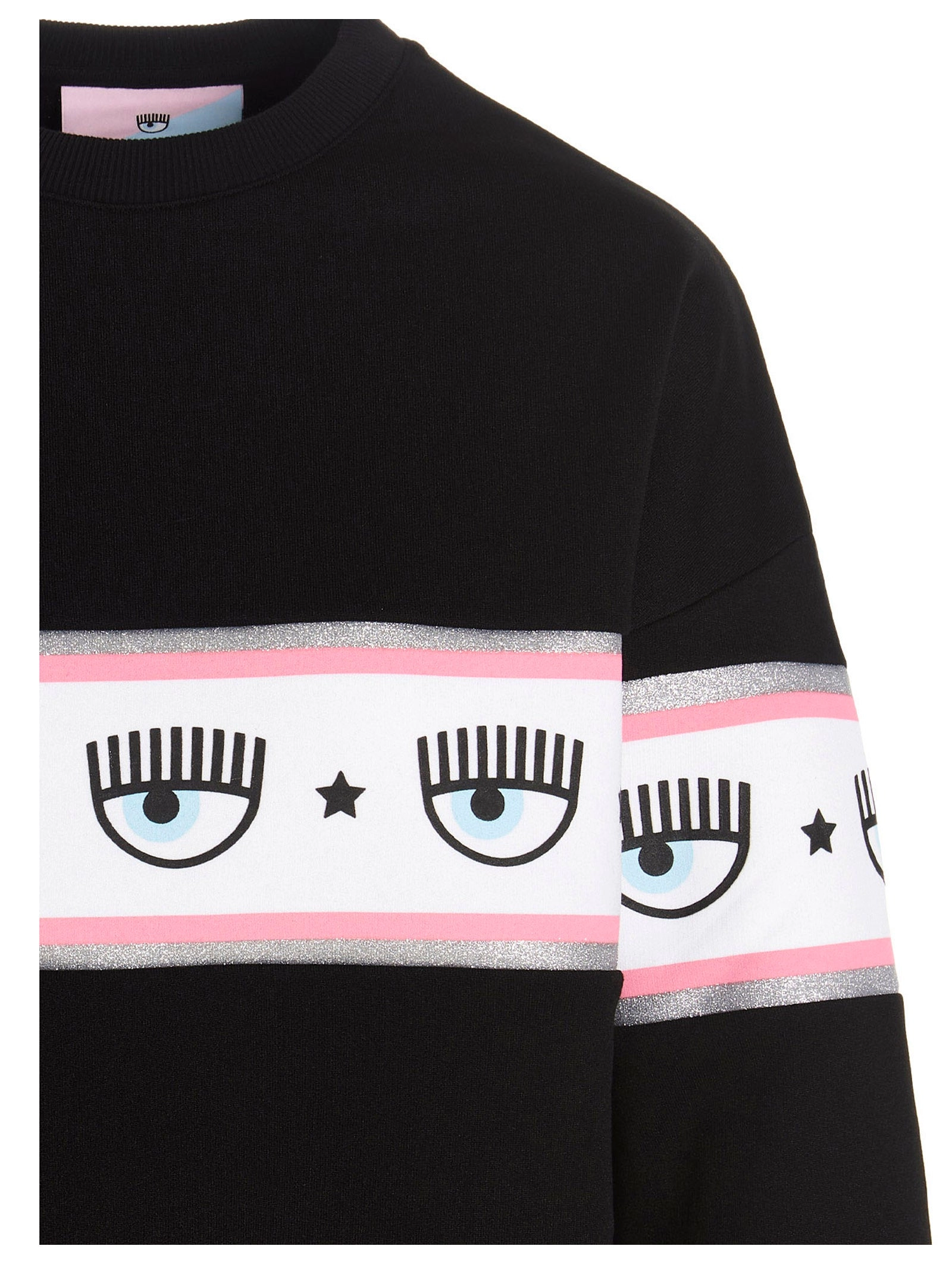 Chiara Ferragni Glitter Logo-Taped Crewneck Sweatshirt