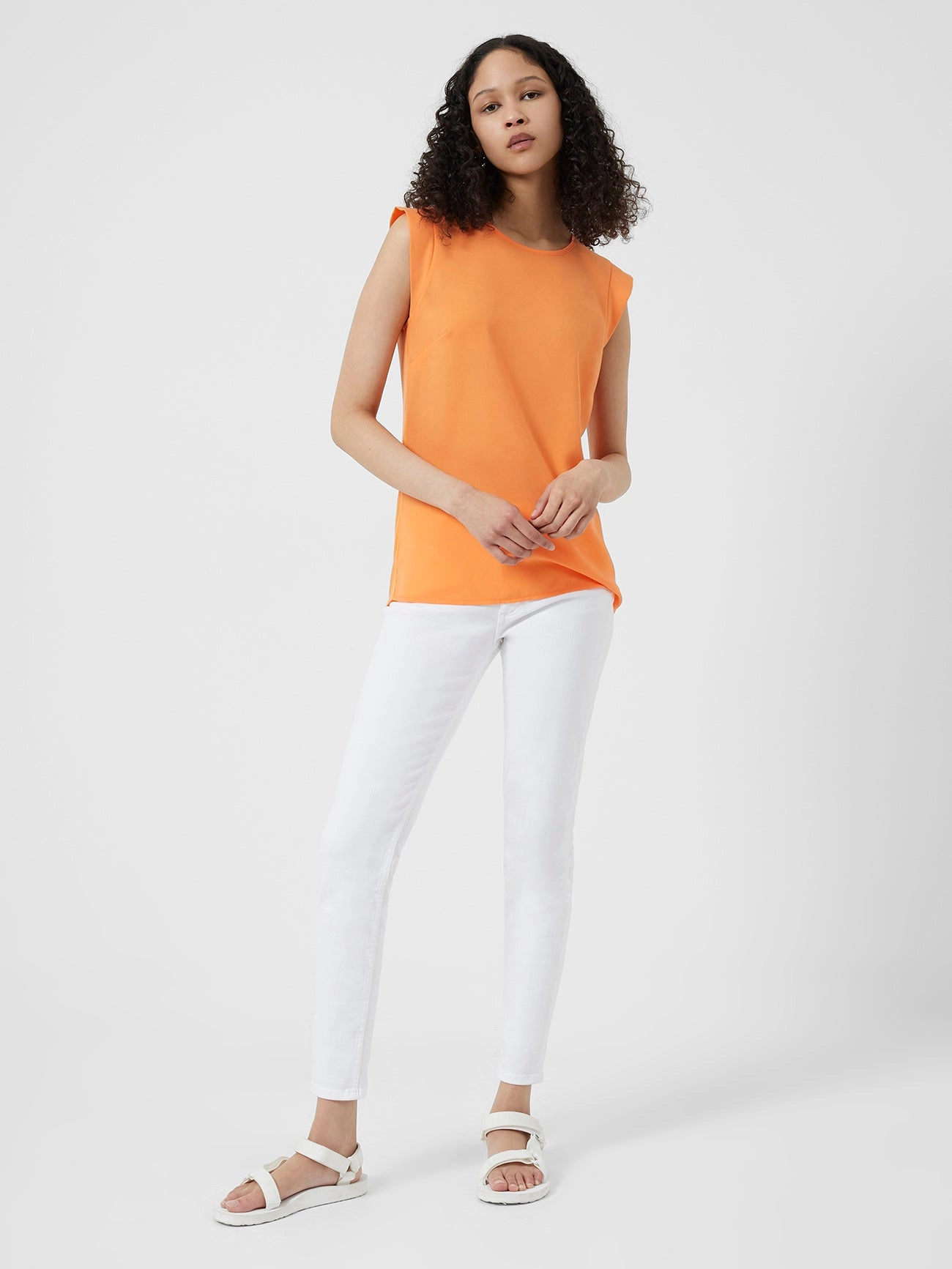 Crepe Light Capped Sleeve Top