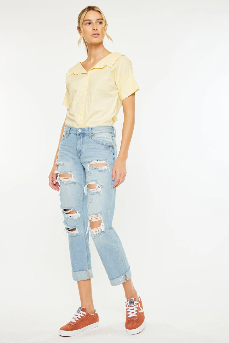 Delta Mid Rise Boyfriend Jeans