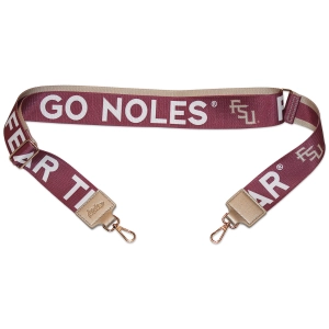 Desden Stacked FSU Fear The Spear/Florida State Design 2 Wide Purse Strap - Garnet/Gold
