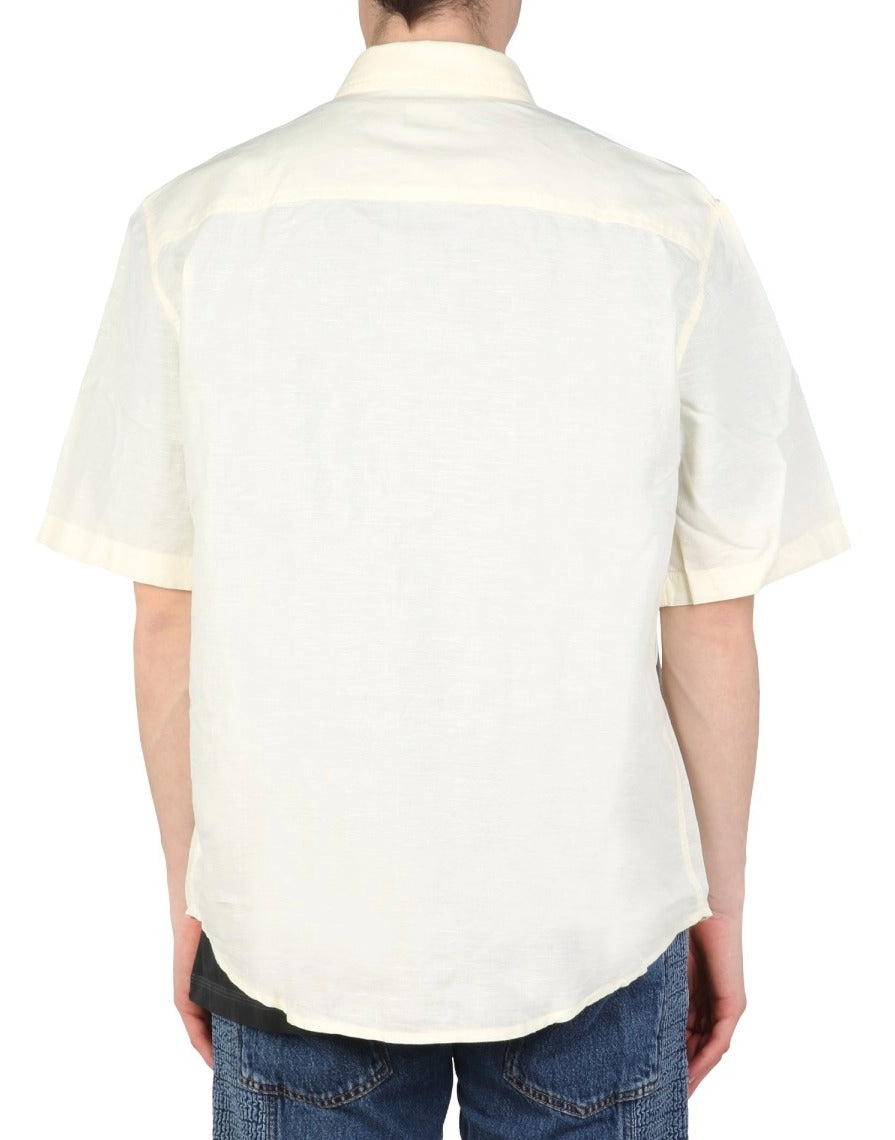 Diesel S-Umbe Logo Embroidered Button-Up Shirt