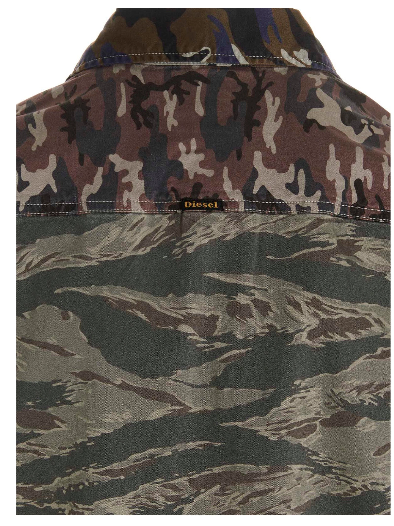 Diesel S-Wurm Camouflage Printed Short-Sleeved Shirt