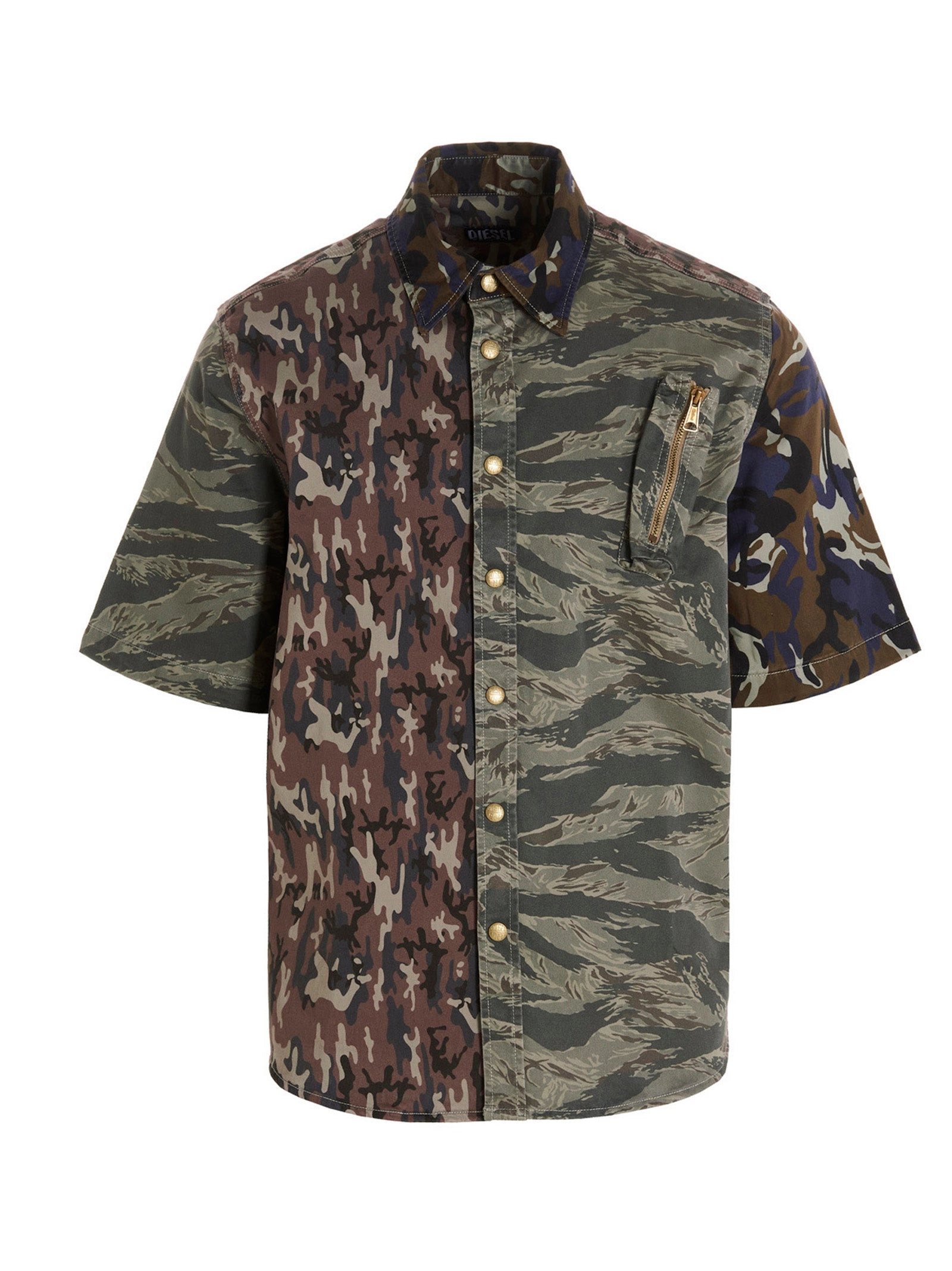 Diesel S-Wurm Camouflage Printed Short-Sleeved Shirt