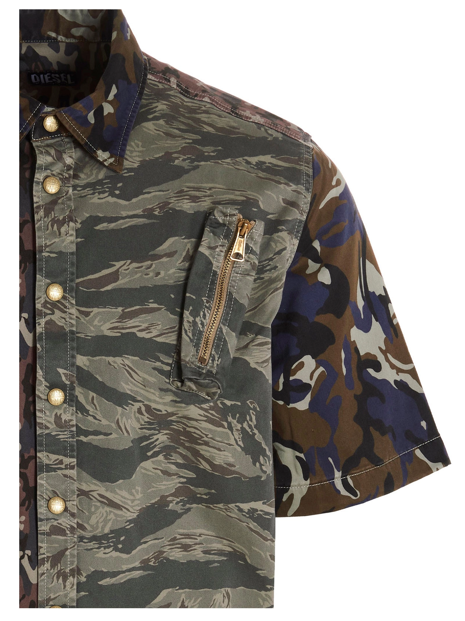 Diesel S-Wurm Camouflage Printed Short-Sleeved Shirt