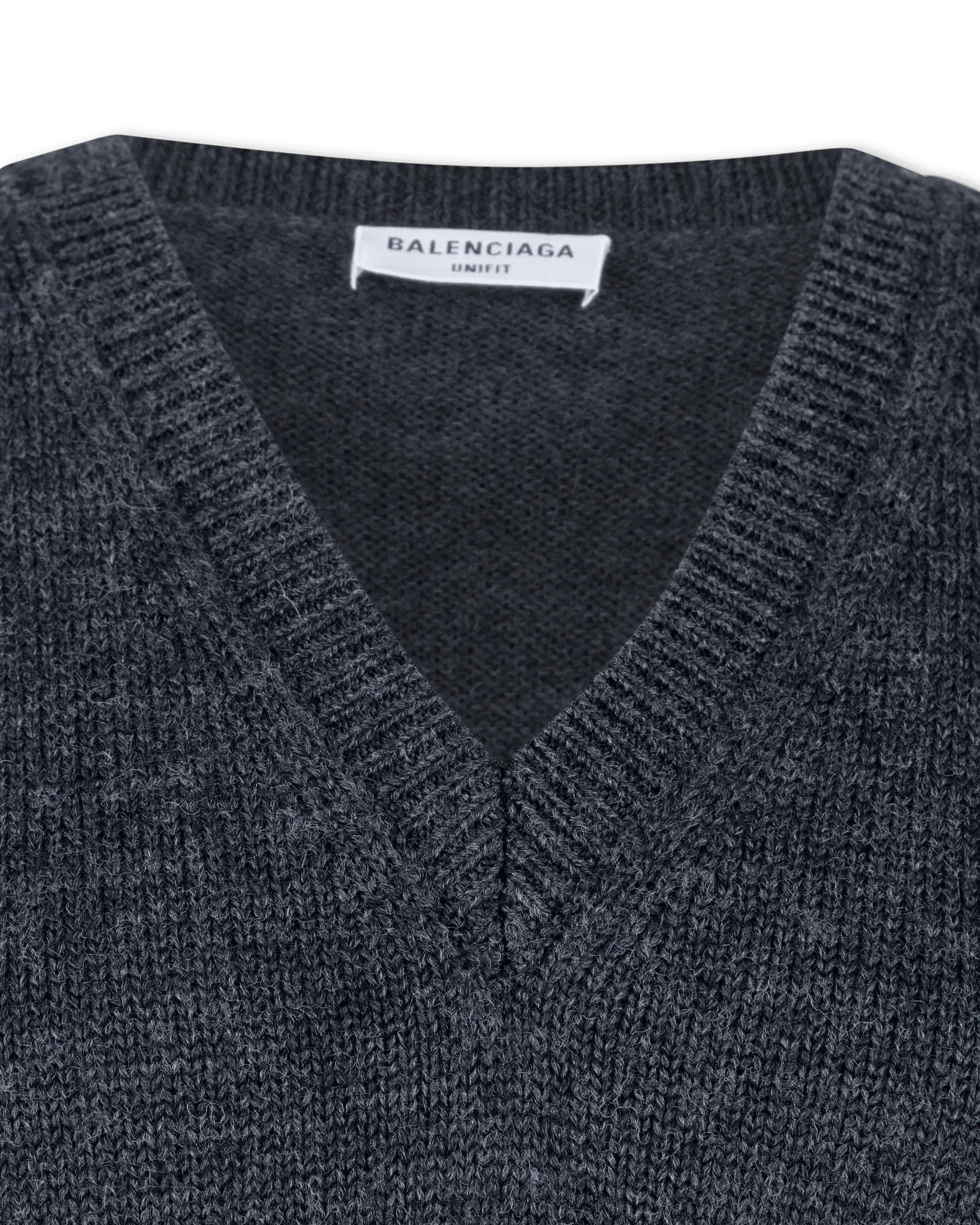 Distressed Wool V-Neck Sweater