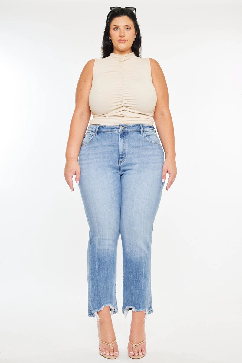 Drea Essentials High Rise Slim Crop Straight Jeans (Plus Size)