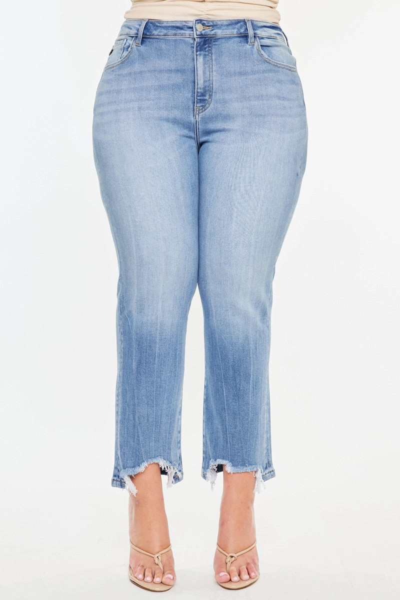Drea Essentials High Rise Slim Crop Straight Jeans (Plus Size)