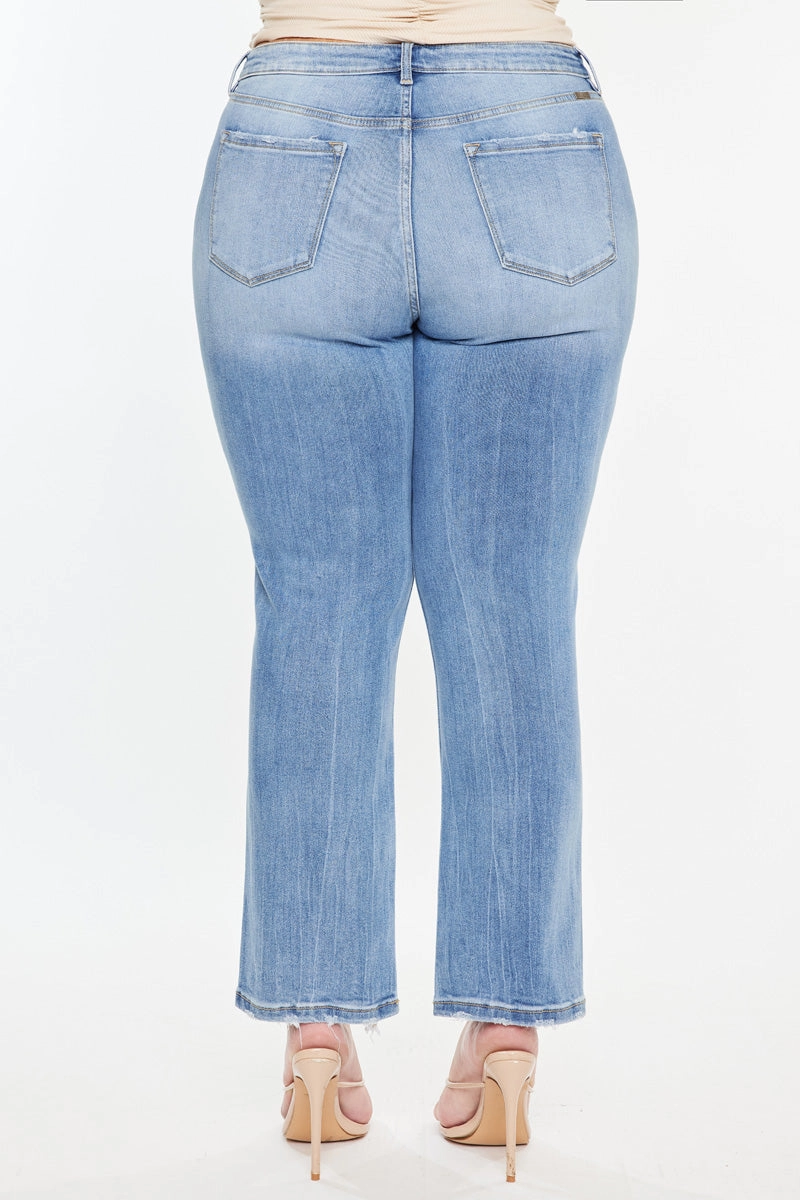 Drea Essentials High Rise Slim Crop Straight Jeans (Plus Size)