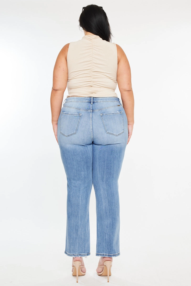 Drea Essentials High Rise Slim Crop Straight Jeans (Plus Size)