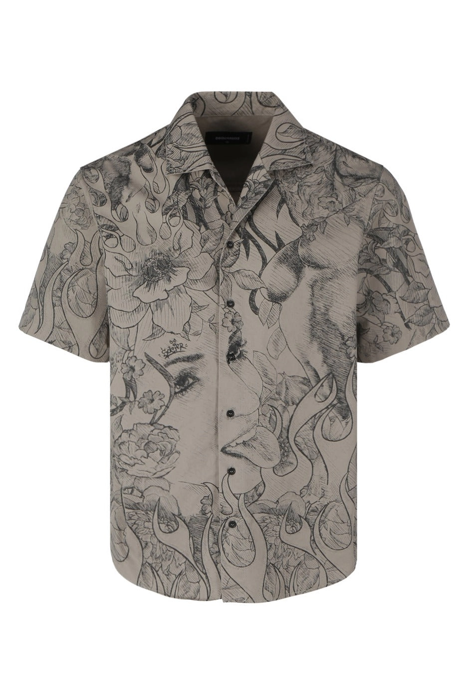 Dsquared2 Allover Graphic Print Short Sleeved Shirt