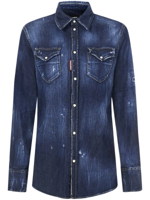 Dsquared2 Back Logo Print Distressed Shirts