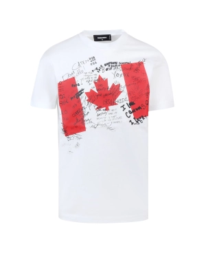 Dsquared2 Graphic Flag Printed T-Shirt