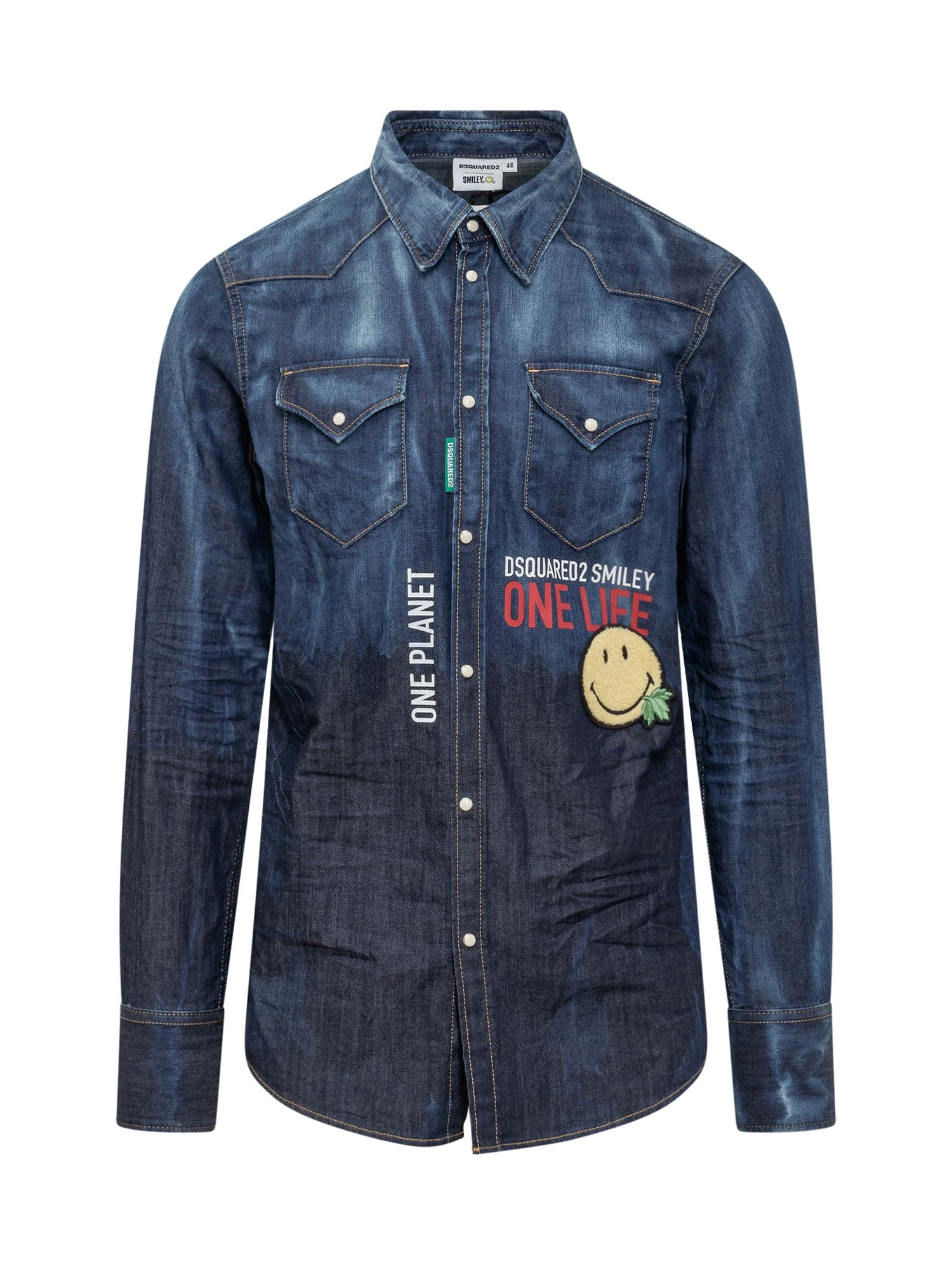 Dsquared2 Graphic Patch Denim Shirt