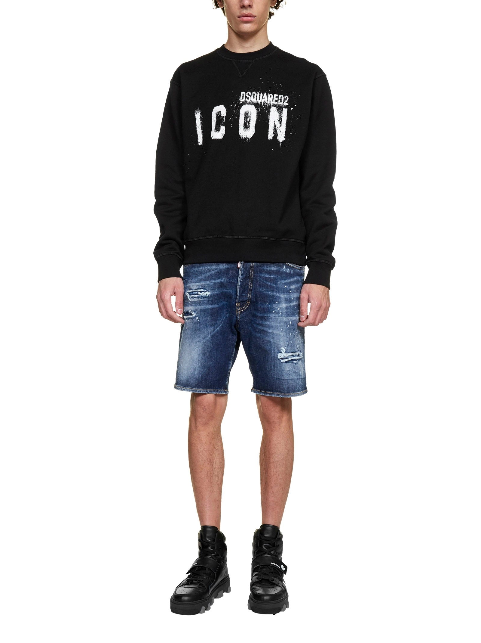 Dsquared2 Icon Painted Crewneck Sweatshirt