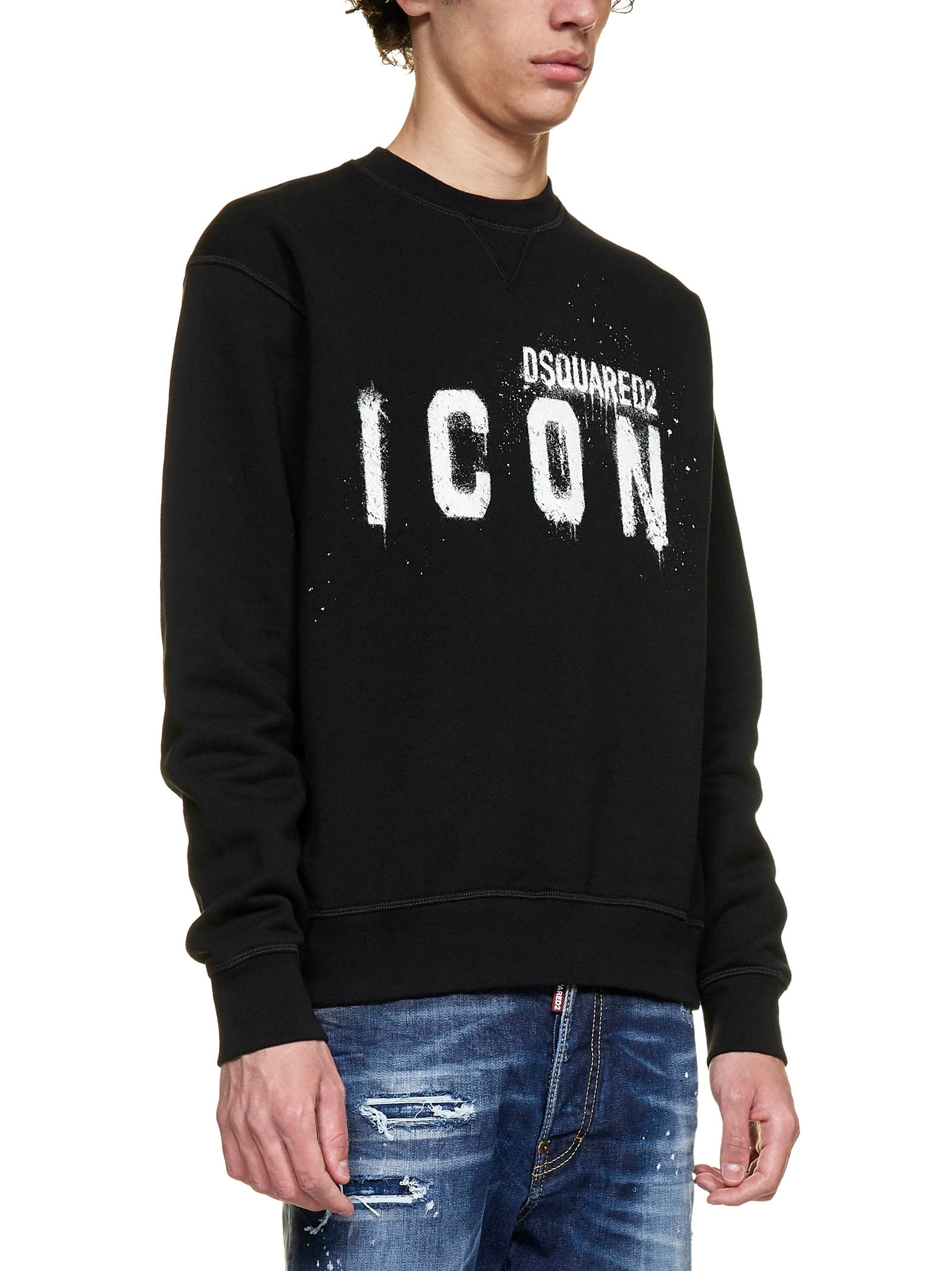 Dsquared2 Icon Painted Crewneck Sweatshirt
