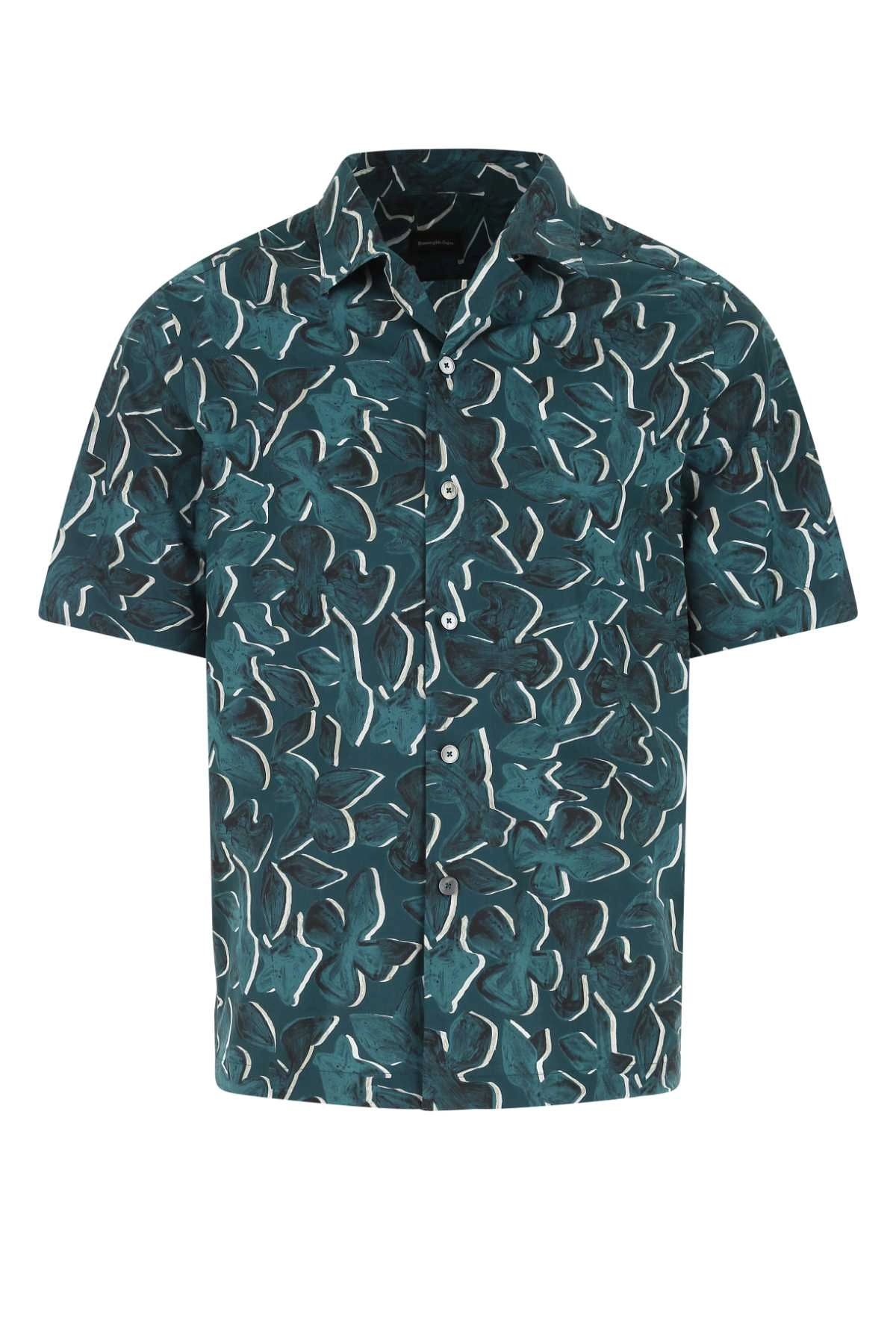 Ermenegildo Zegna Cuban Graphic Printed Buttoned Shirt