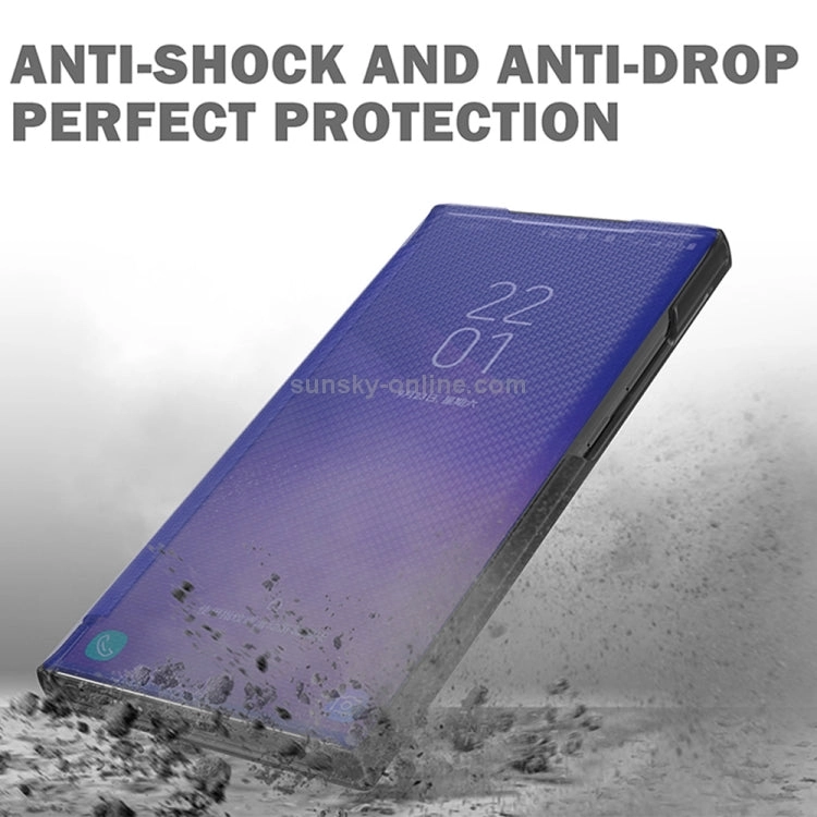 For Samsung Galaxy Note20 Carbon Fiber Texture View Time Horizontal Flip Leather Case with Holder