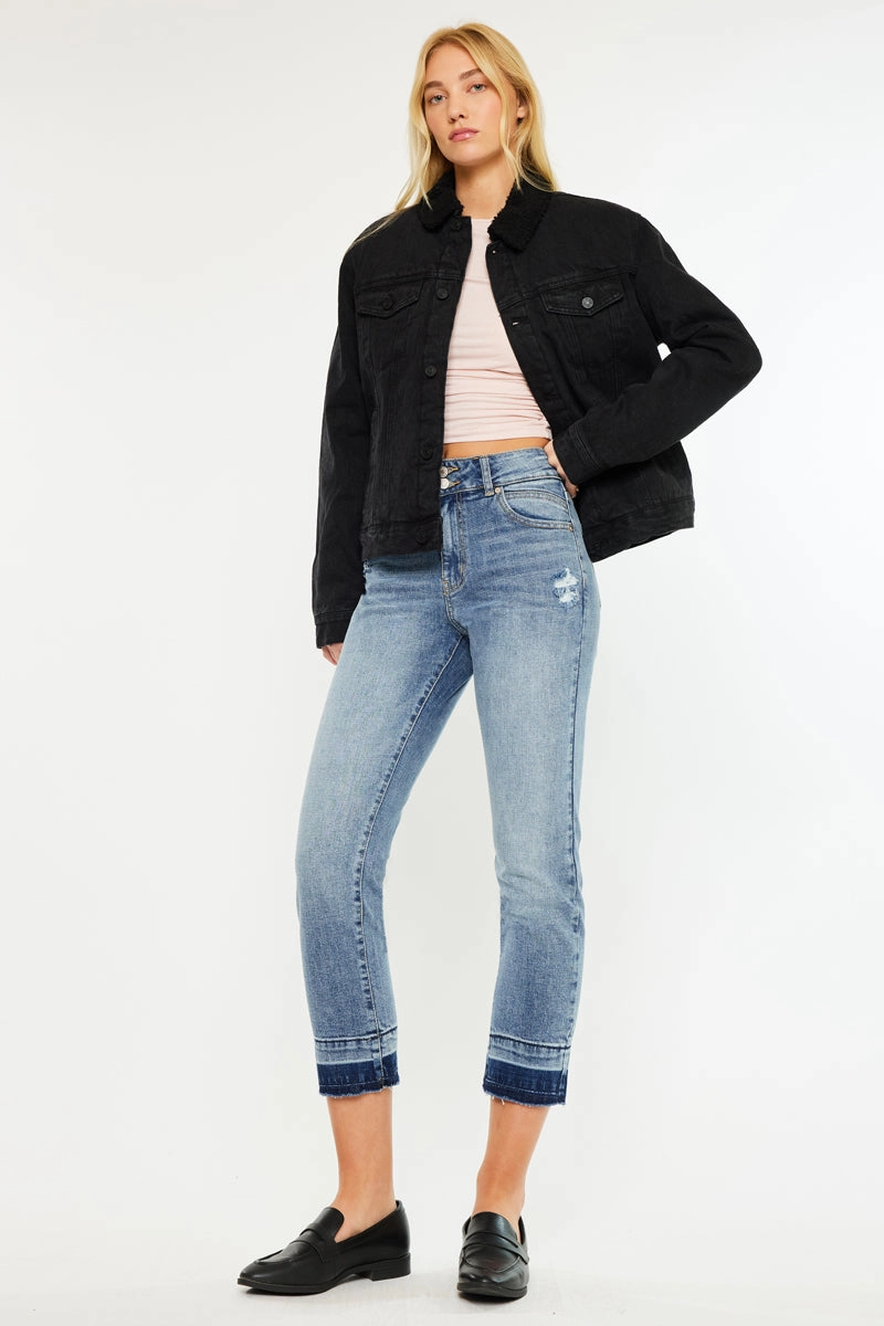 Georgia Ultra High Rise Slim Straight Leg Jeans