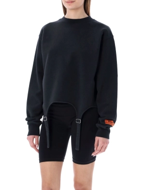Heron Preston Strap Detailed Crewneck Sweatshirt
