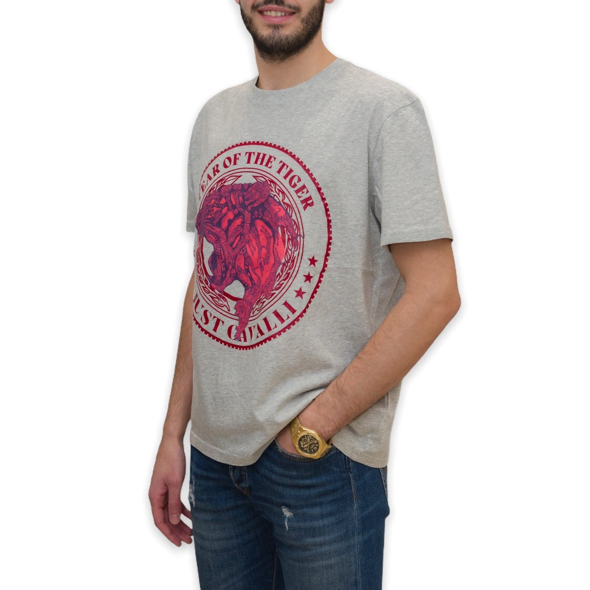 Just Cavalli Graphic Printed Crewneck T-Shirt