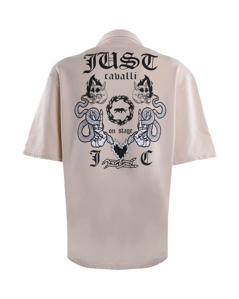Just Cavalli Graphic Printed Short-Sleeved Shirt