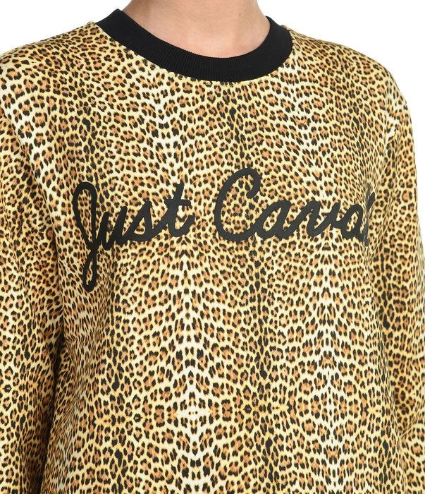 Just Cavalli Leopard Print Crewneck Sweater
