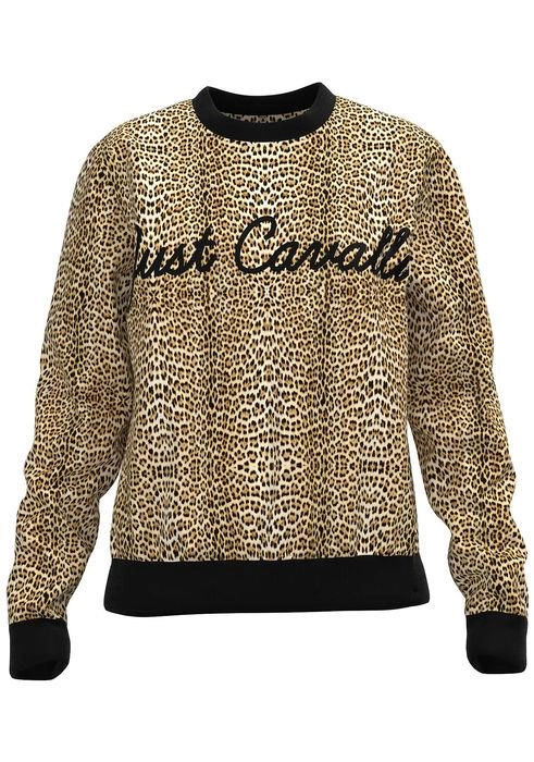 Just Cavalli Leopard Print Crewneck Sweater