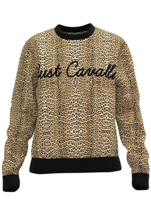 Just Cavalli Leopard Print Crewneck Sweater