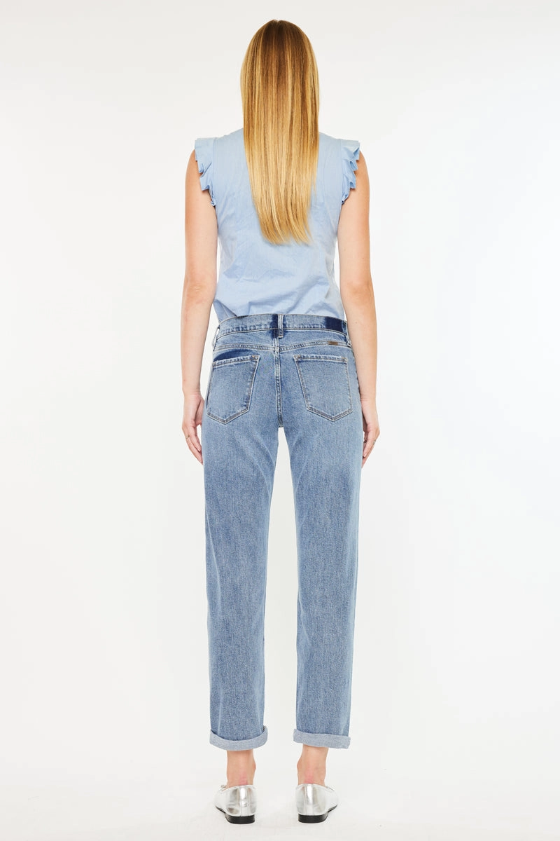 Lindsey Mid Rise Slim Boyfriend Jeans