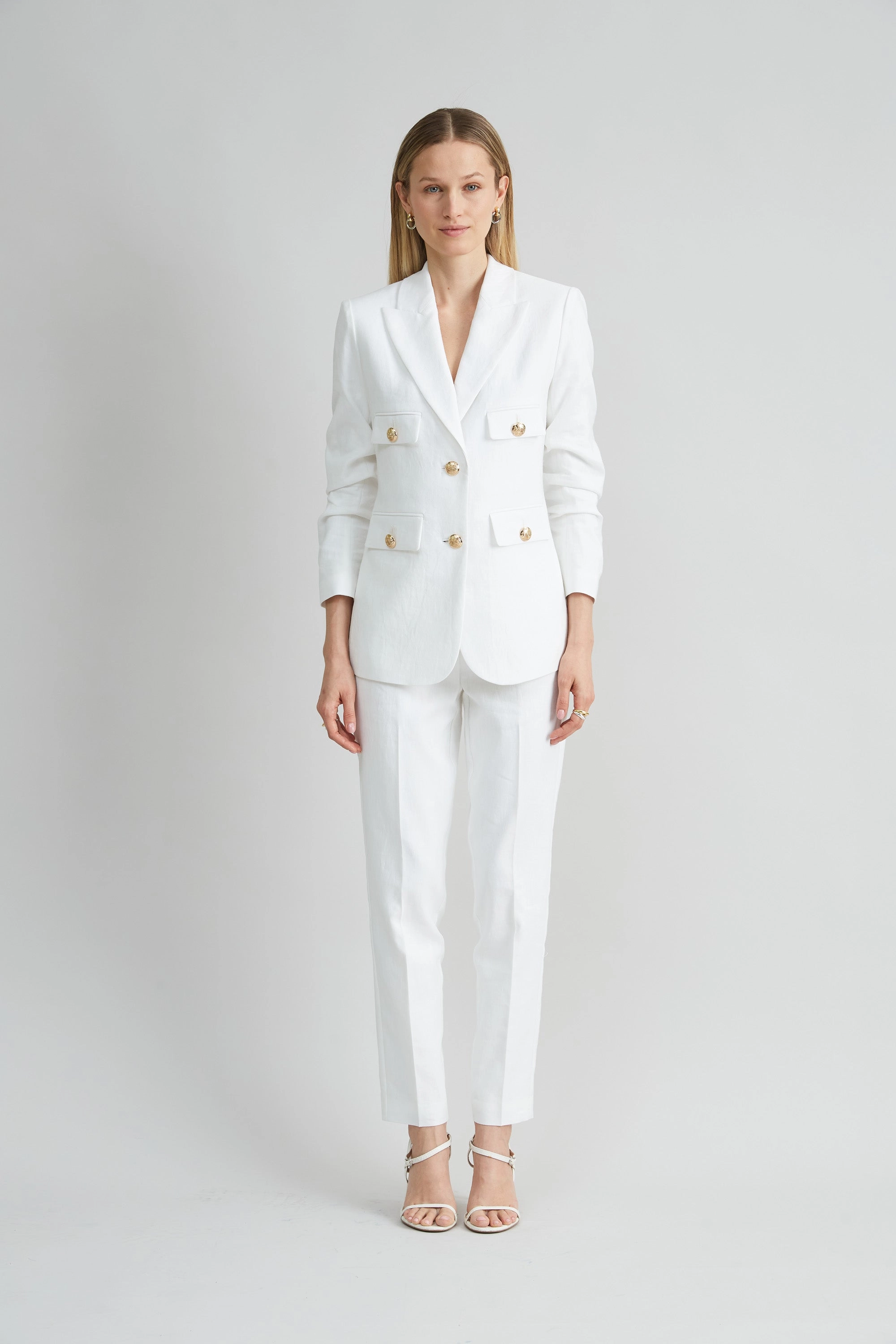 Linen Crest Button Blazer