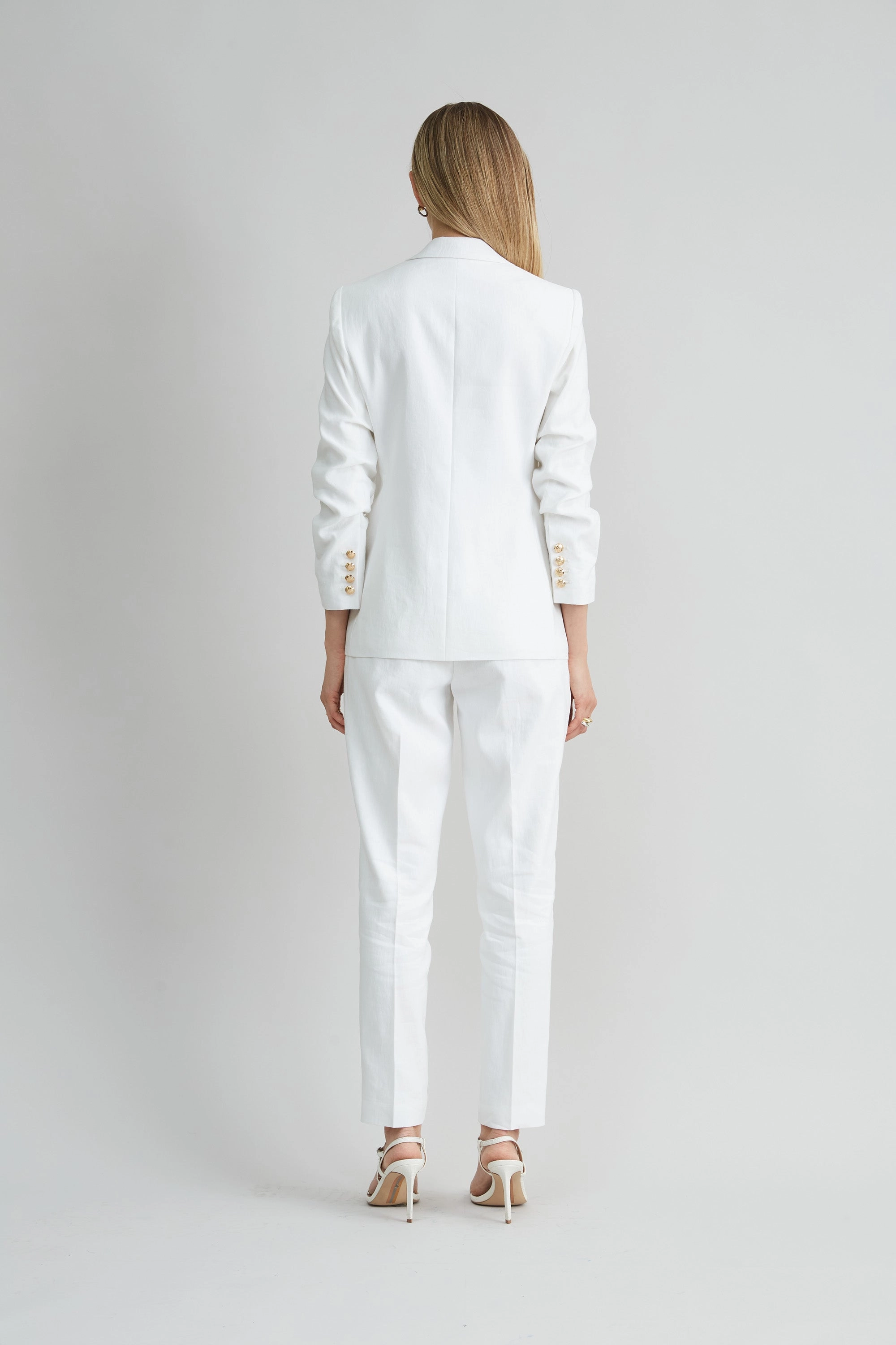 Linen Crest Button Blazer