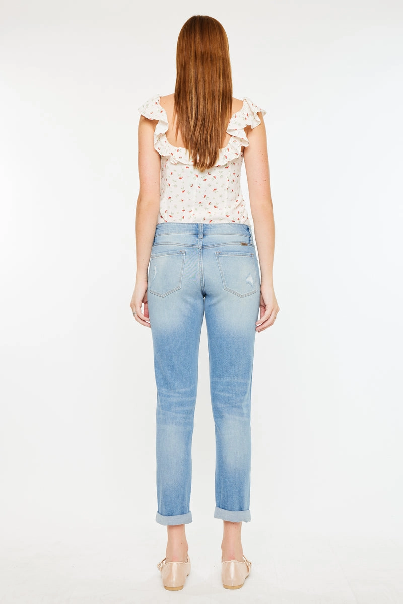 Luxanna Mid Rise Slim Boyfriend Jeans