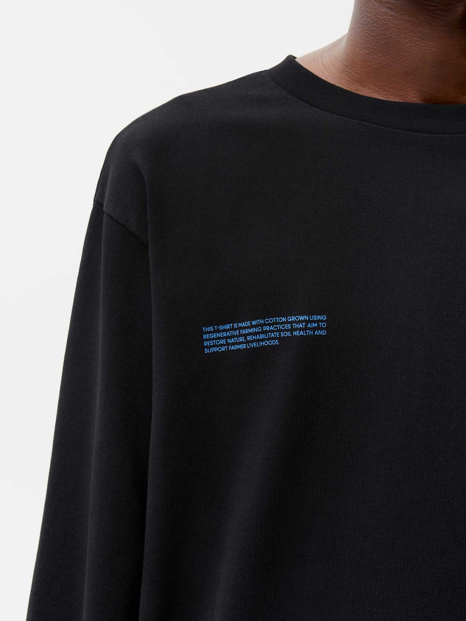 Mens In Conversion Cotton Long Sleeve T-shirt—black