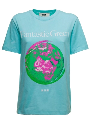 MSGM Graphic Print Crewneck T-Shirt