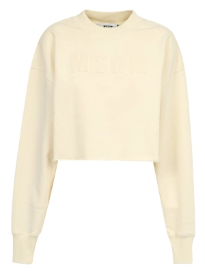 MSGM Logo Cropped Crewneck Sweatshirt