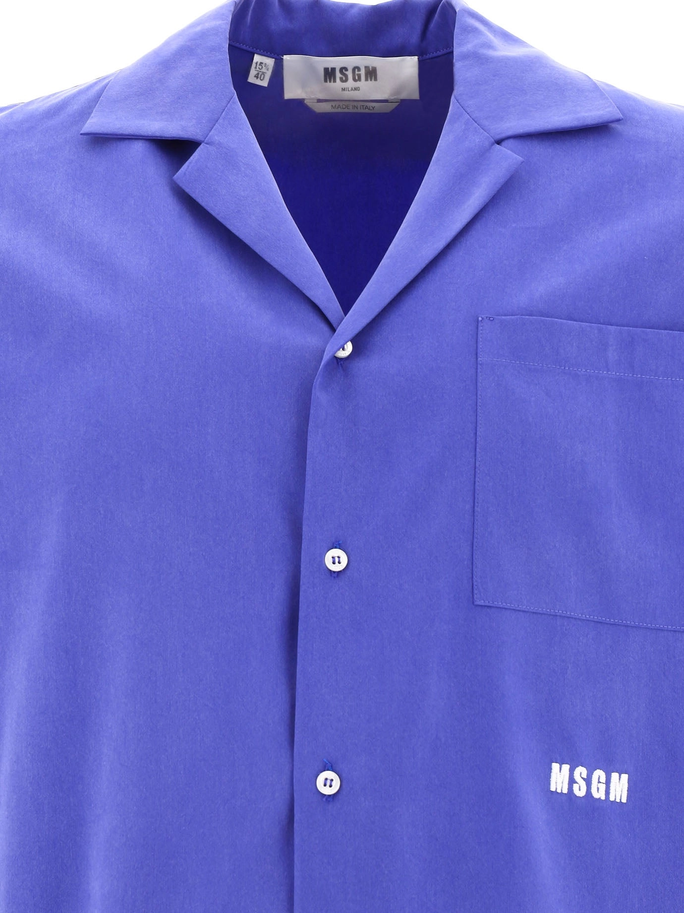 MSGM Logo Embroidered Short Sleeved Shirt