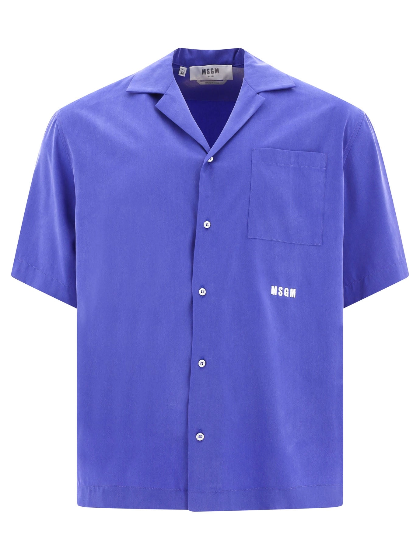 MSGM Logo Embroidered Short Sleeved Shirt