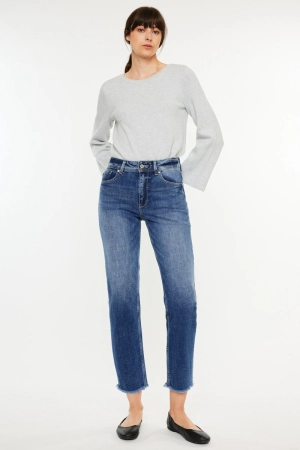 Nancy Essentials High Rise Slim Straight Leg Jeans
