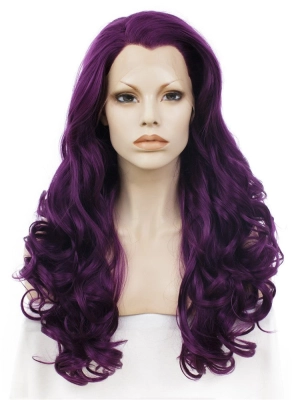 Natural Loose Wavy Purple Lace Front Wigs IM73700