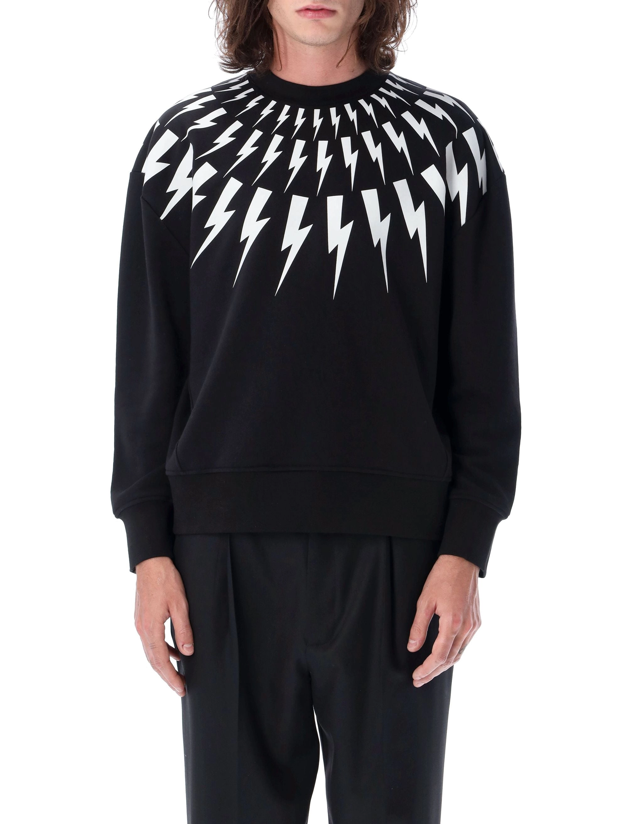Neil Barrett Thunderbolt Print Crewneck Sweatshirt