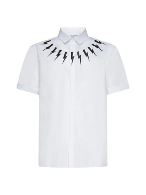 Neil Barrett Thunderbolt Print Short Sleeved Shirt