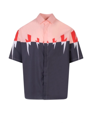 Neil Barrett Thunderbolt Print Short Sleeved Shirt