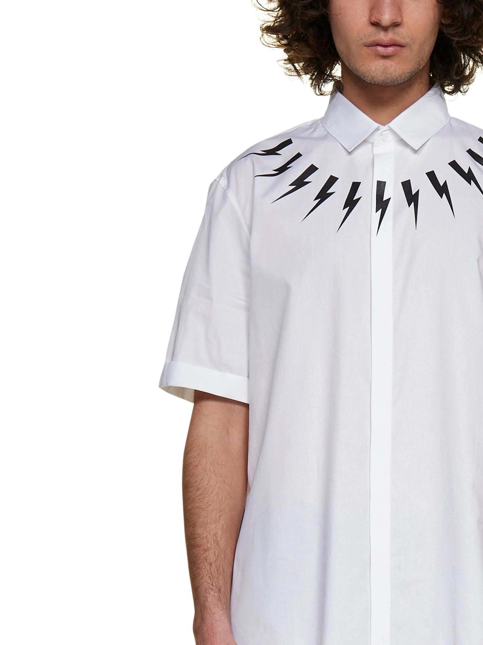 Neil Barrett Thunderbolt Print Short Sleeved Shirt