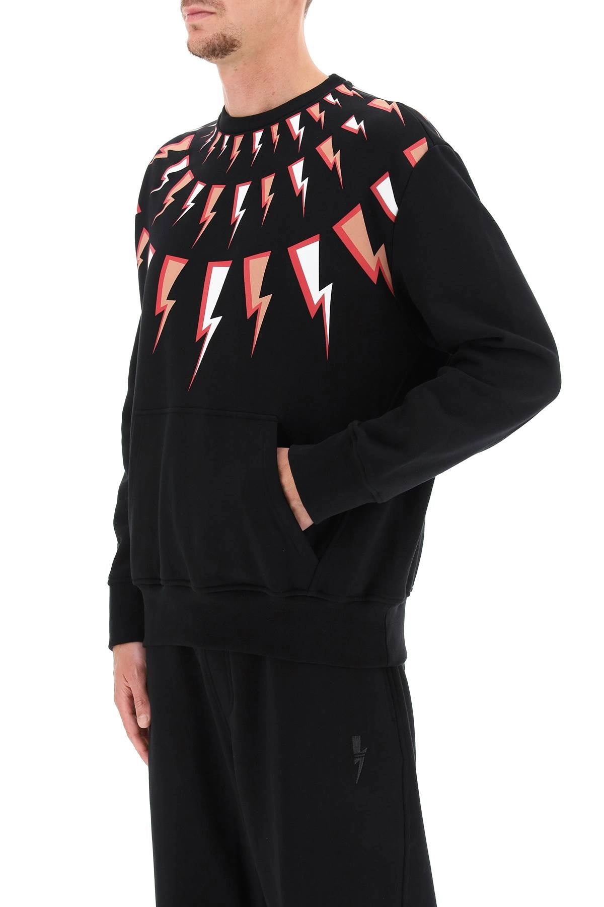 Neil Barrett Thunderbolt Printed Crewneck Sweatshirt