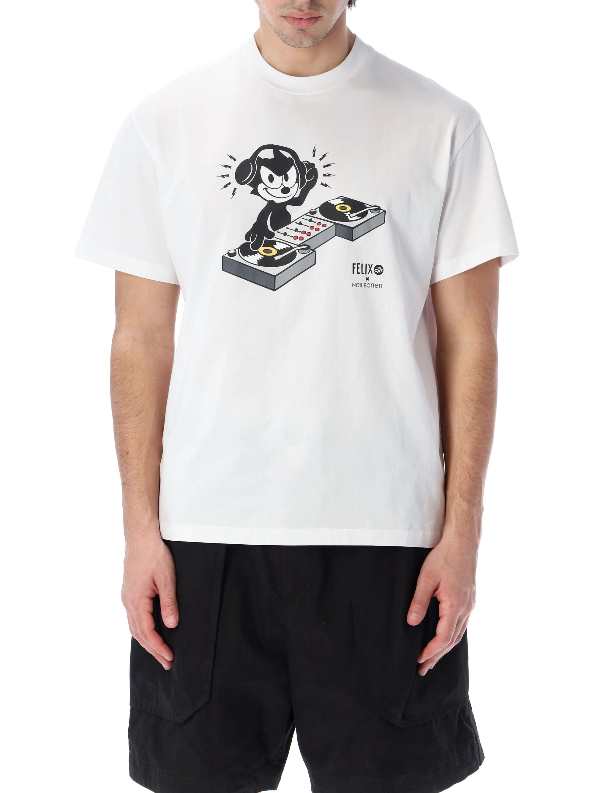 Neil Barrett X Felix The Cat Graphic Print Crewneck T-Shirt
