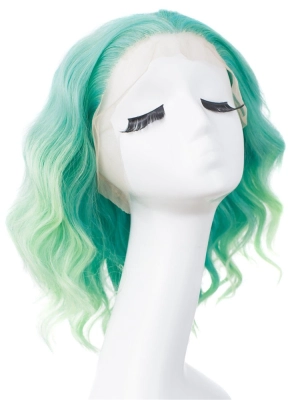 OMBRE GREEN CURLY SYNTHETIC DRAG WIGS IM17129