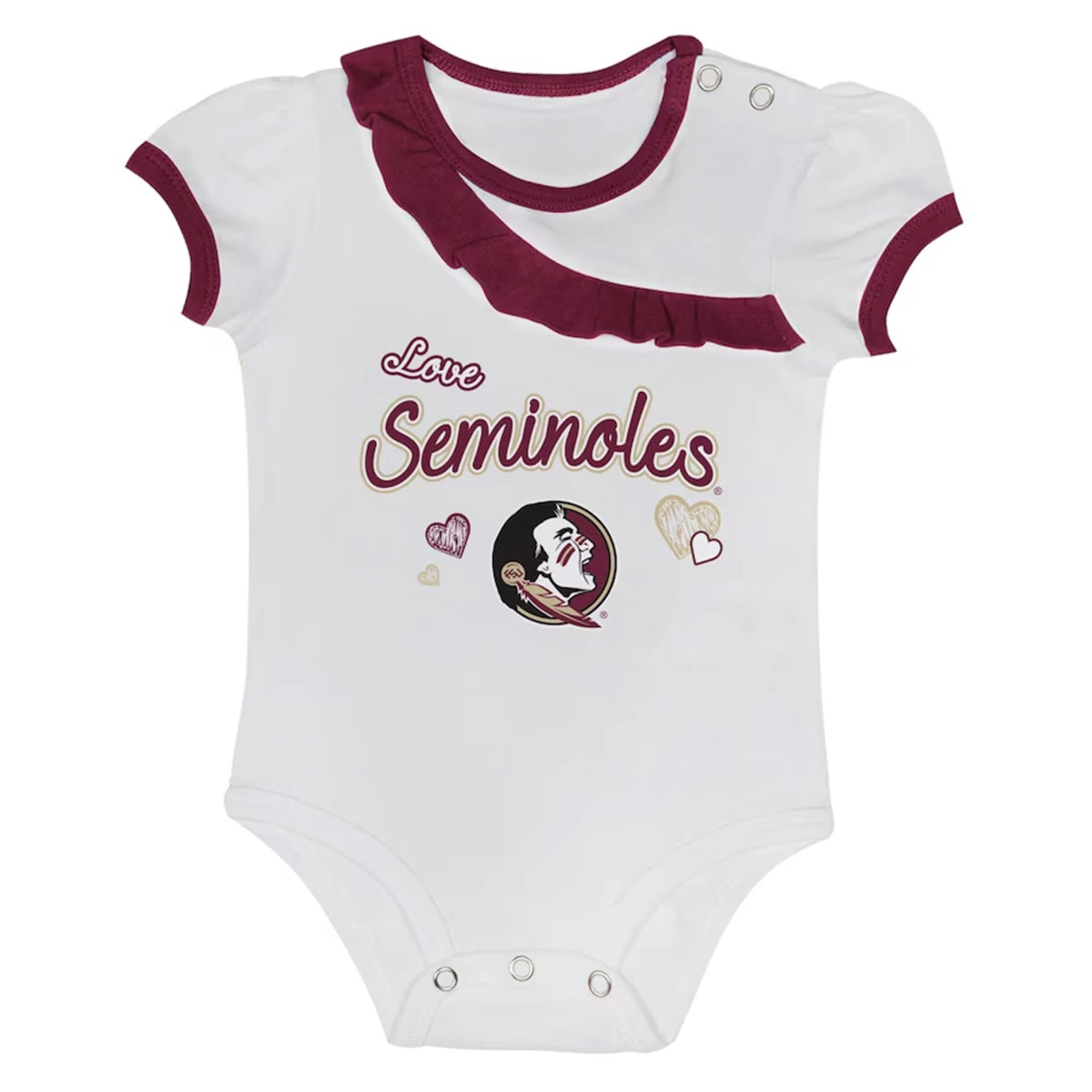 Outerstuff Infant Girl's Love Seminoles Design Creeper and Skirt Set - White